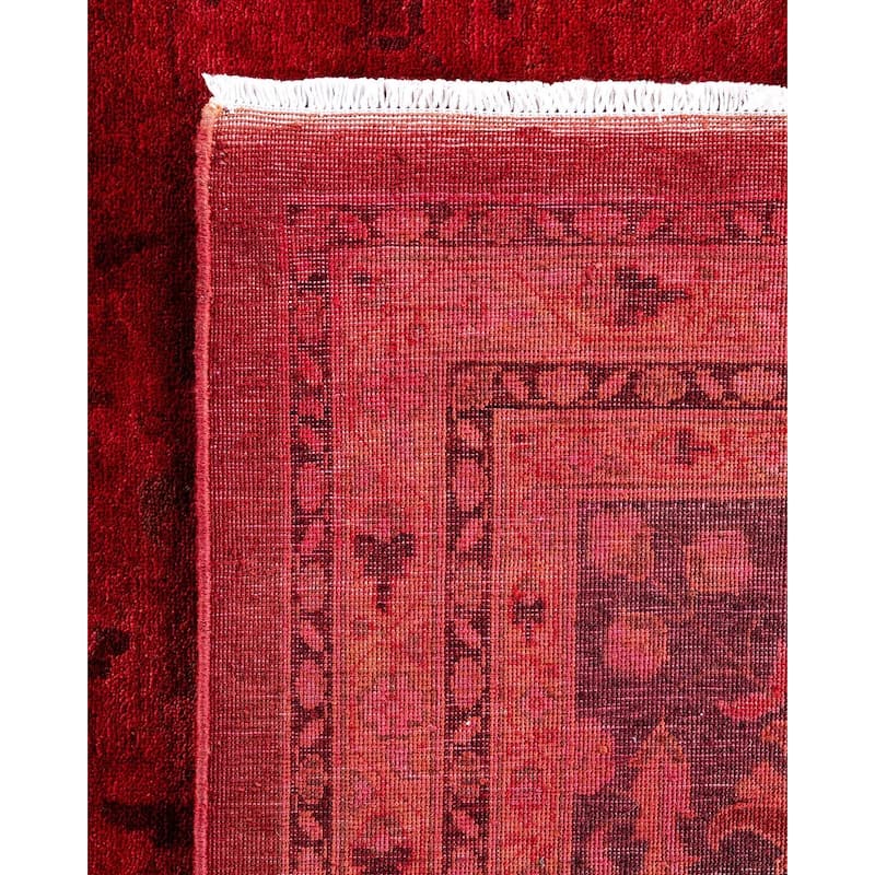 Overdyed, One-of-a-Kind Hand-Knotted Area Rug - Red - 12' 2" x 15' 9"