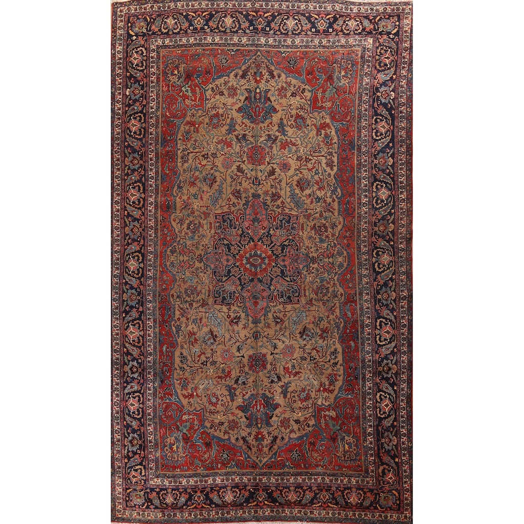 Vegetable Dye Bidjar Antique Persian Large Rug Handmade Wool Carpet - 12'0"x 18'5"