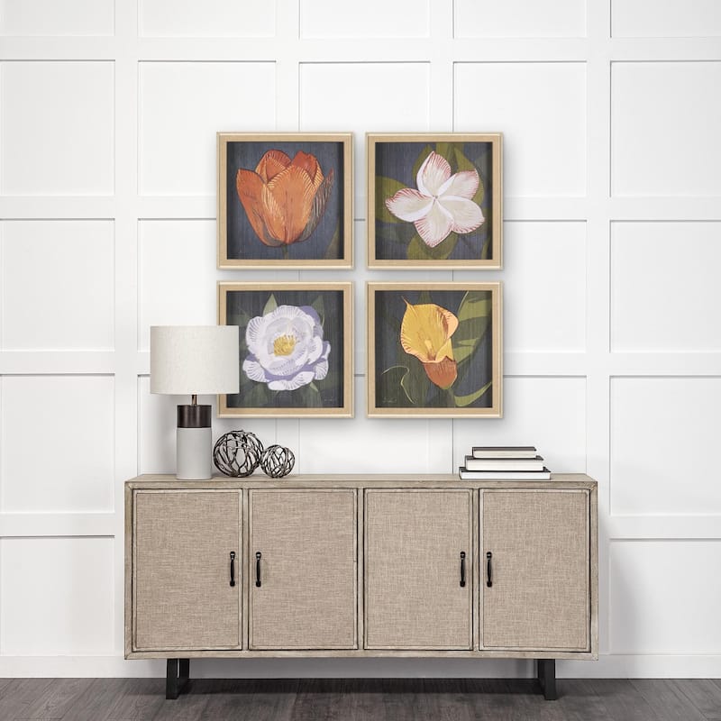 Flower Portrait III (Frangipani)- Hand Embelished Textured Framed Art Print