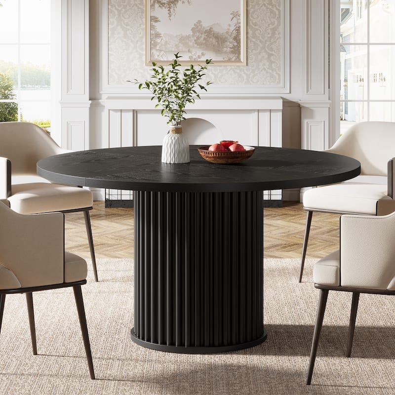 47-inches Round Dining Table for 4-6, Modern Kitchen Table with Heavy Duty Base - 47.24" W x 47.24" D x 29.92" H