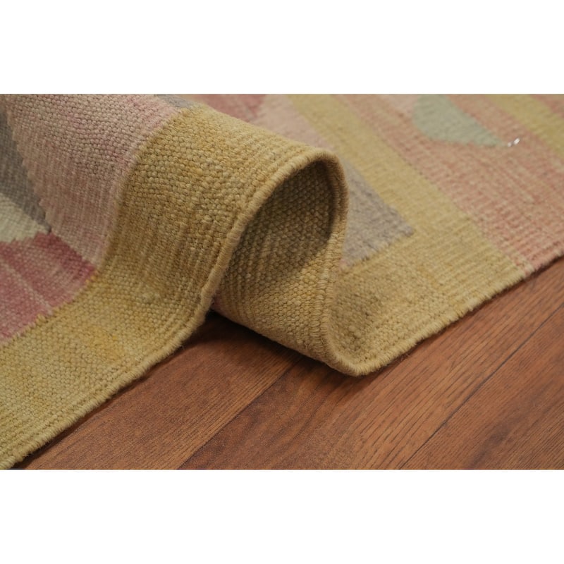 Hand Woven Oriental 100% Wool Carpet Southwestern Tribal Multi-Colored Kilim Area Rug - 8' 0'' X 5' 0''