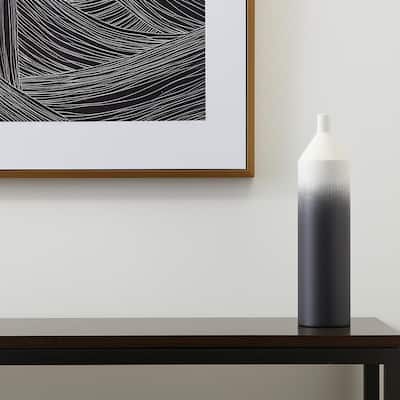 24" Black And White Ombre Metal Table Vase - 5.91