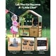 preview thumbnail 6 of 9, Natural-Green Cedar Wood Kids Mud Kitchen with Sink, Canopy and Accessories - 16.3” D x 40” W x 50” H