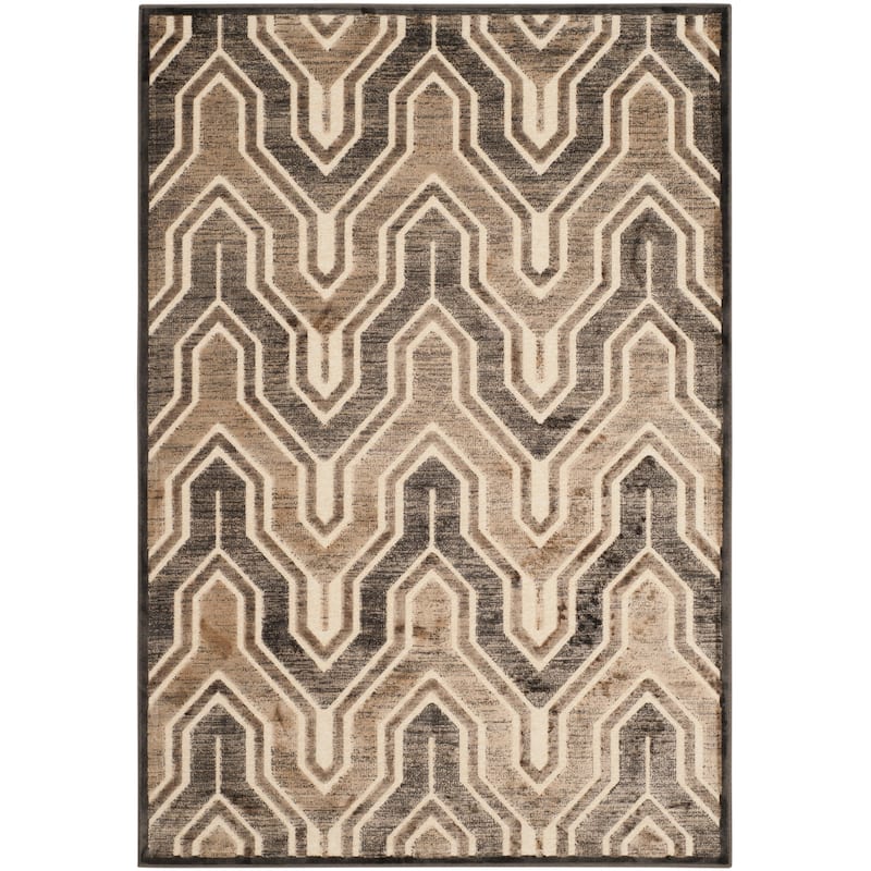 SAFAVIEH Paradise Kinneret Modern Viscose Rug - 4' x 5'7" - Soft Anthracite/Cream