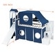 preview thumbnail 22 of 34, Twin Size Loft Bed with Storage Stairs, Tent & Tower, Solid Wood Castle-Inspired Kids Loft Bed Frame with Slide, Fence & Window