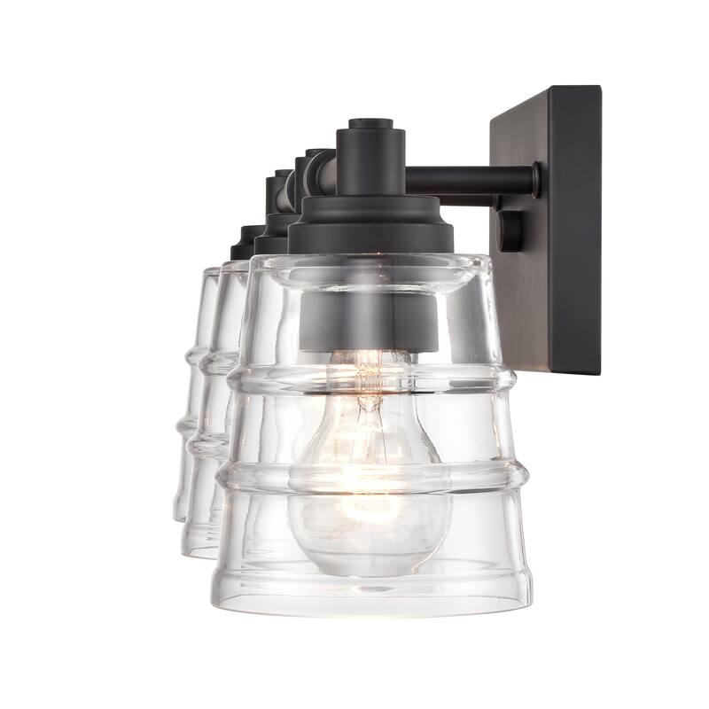 Elk Home Pulsate Satin Nickel With Clear Glass Vanity Light