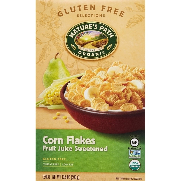 Nature's Path Organic Corn Flakes Cereal - Fruit Juice Sweetened - Case of 12 - 10.6 oz.