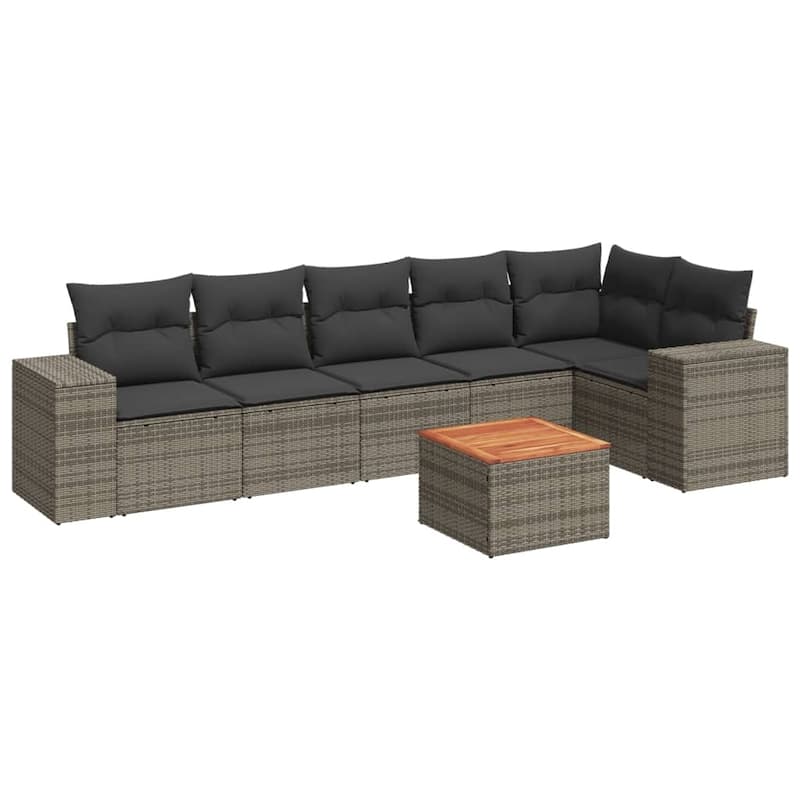 vidaXL Garden Sofa Set Black - 21.7 x 21.7 x 14.6