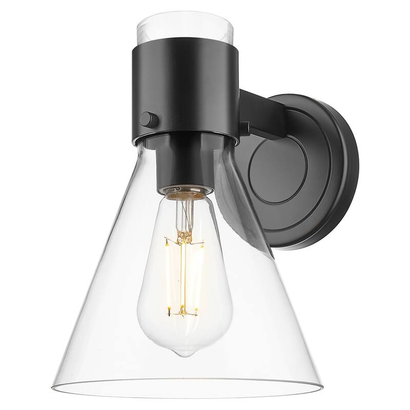 Innovations Lighting 464-1W-G464C-7CL Lawton Cone 9" Tall Bathroom - Matte Black