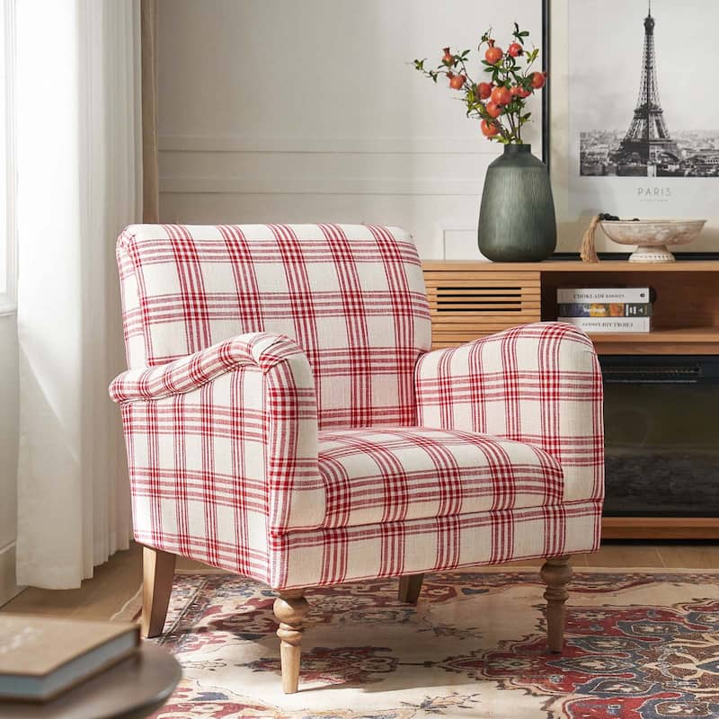 Malia Accent Amchair with Plaid Pattern