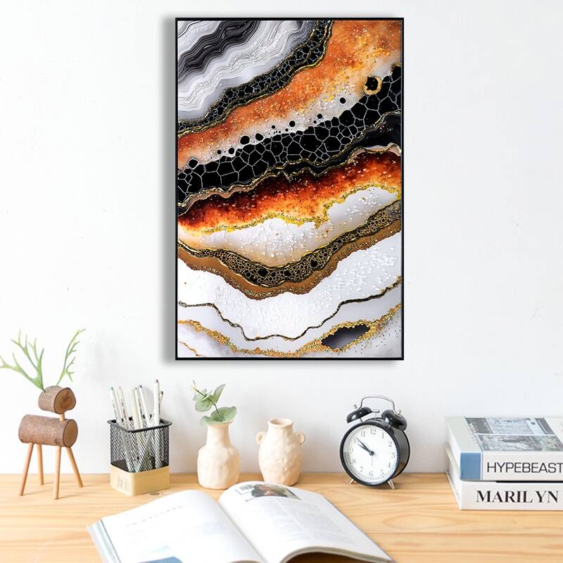 Luxury Crystal And Pearl Hand-Painted Oil Painting Wall Art-Premium Canvas Wall Mural For Corridors Decorative Picture