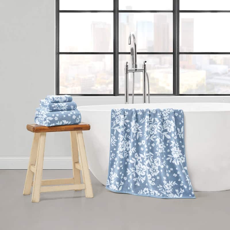 Lucky Brand Folk Floral 6-Piece Bath Towel Set 2 Bath towels 2 Hand towels 2 Washcloths - 28"x54"/16"x26"/12"x12"