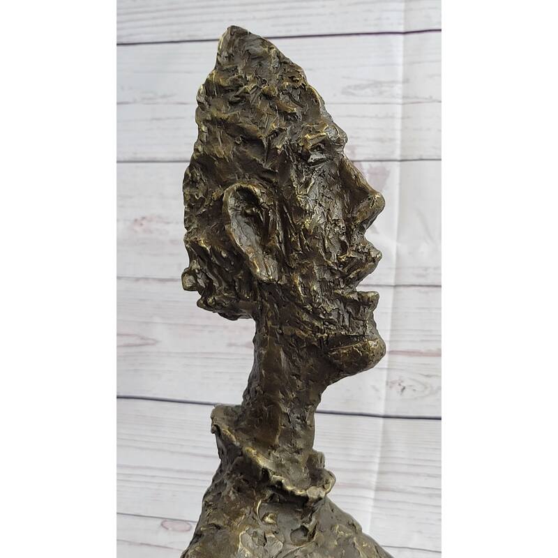 Alberto Giacometti Tall Thin Head Bronze Statue Sculpture Figure 14 Inches X 9 Inches