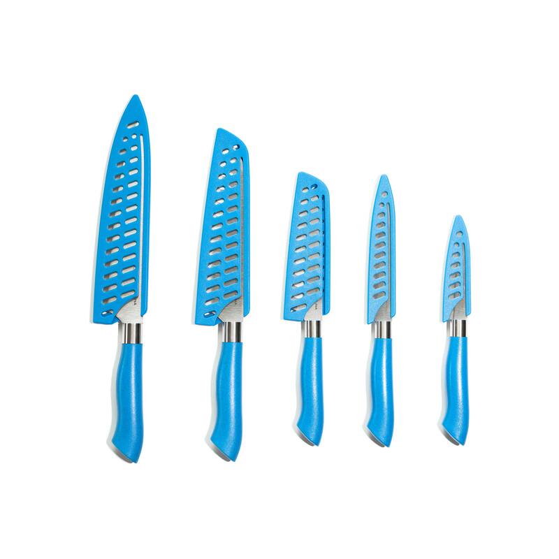 Dura Living EcoCut 10-Piece Kitchen Knife Set - High Carbon Stainless Steel Blades, Eco-Friendly Sustainable Handles