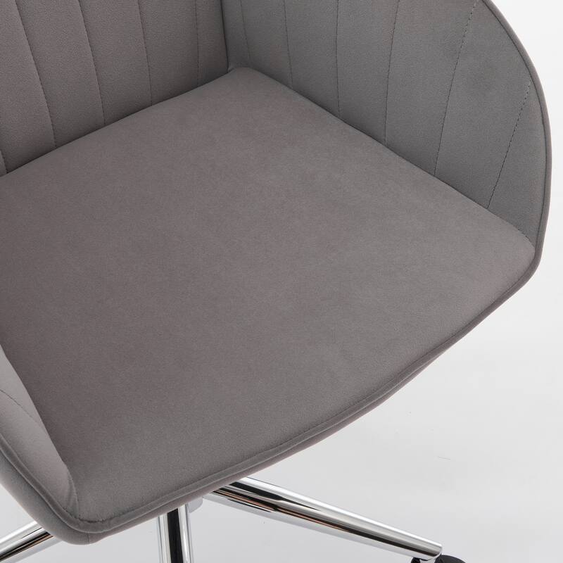 Adjustable Velvet Office Chair - Ergonomic Swivel Design for Home and Bedroom