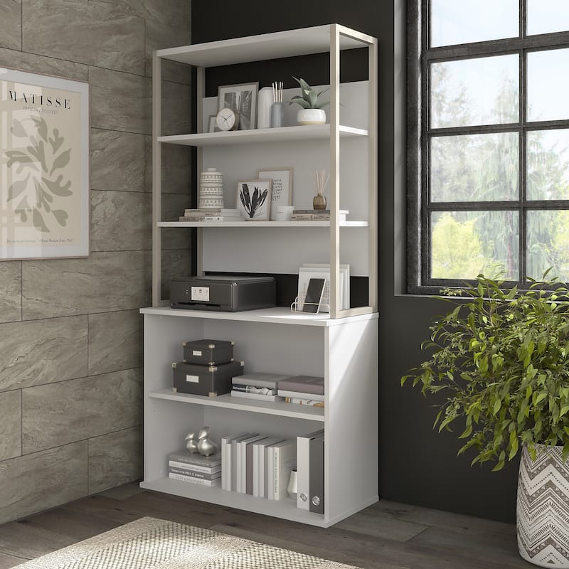 Hybrid 36W Bookcase Hutch by Bush Business Furniture - White