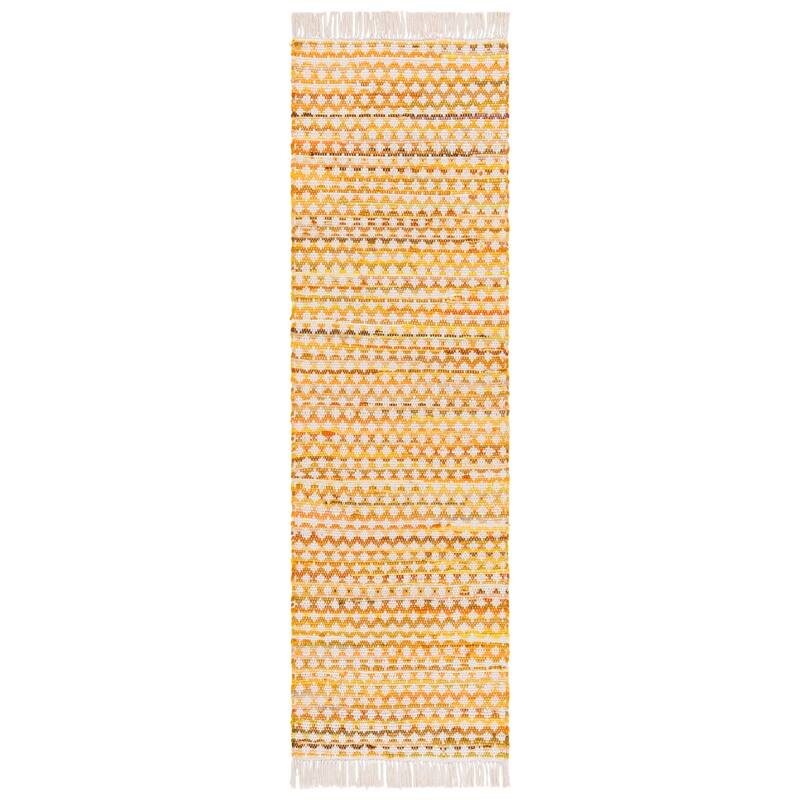 SAFAVIEH Handmade Montauk Eutimia Cotton Rug - 2'3" x 8' Runner - Yellow/Ivory