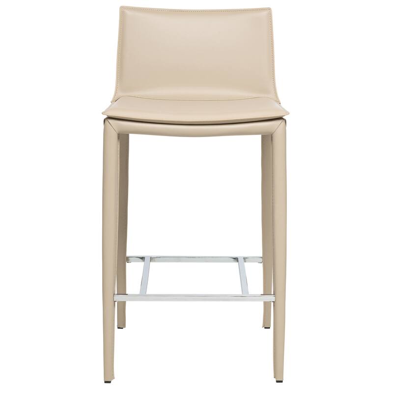 Hilton 25.5" Leather Counter and Bar Stool (Single) - Sand - Counter Height