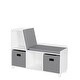 preview thumbnail 23 of 44, RiverRidge Kids Reading Nook Cushioned Toy Storage Bench with Cubby Organizers with Optional Fabric Bins- White