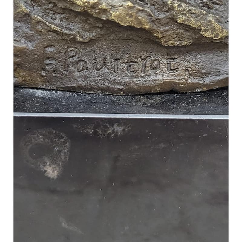 Stag Buck Deer Elk Head Bust Bronze Sculpture Statue On Marble Base