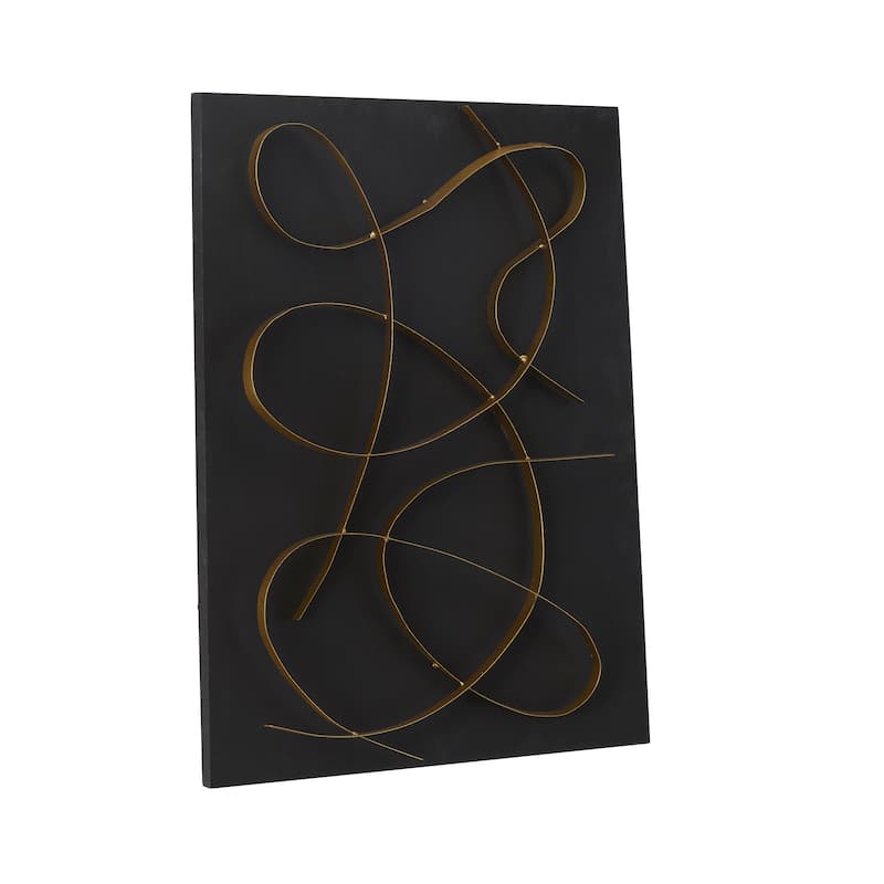 Metal Abstract Overlapping Lines Home Wall Decor with White or Black Backing - White or Black - CosmoLiving by Cosmopolitan
