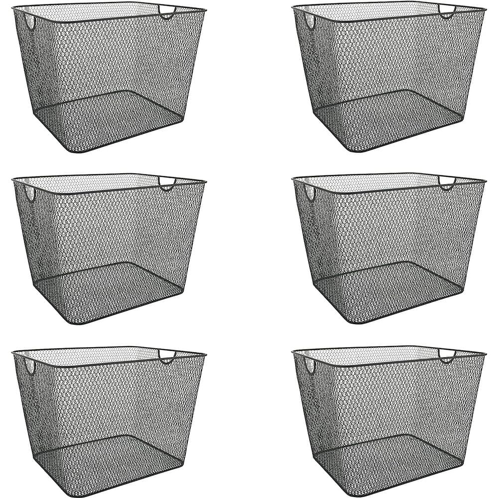 Ybm Home Wire Mesh Open Bin Shelf Storage Basket Kitchen Pantry Organizer, Pack Of 6