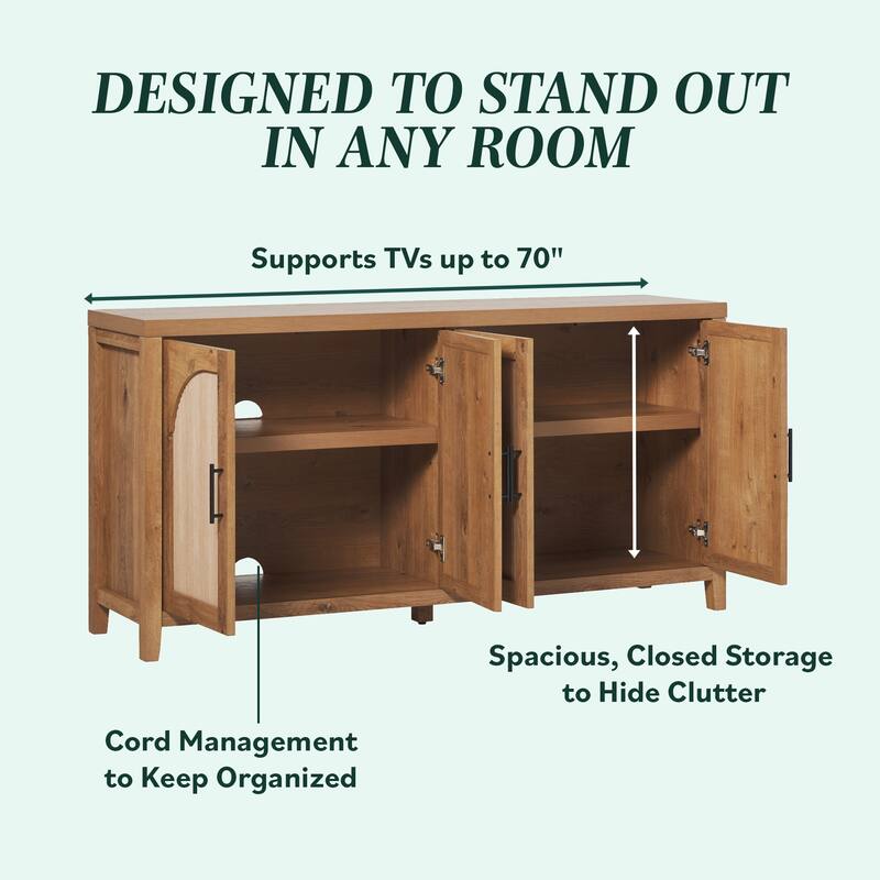 Walker Edison Modern 60-inch Reeded Sideboard with Arched Doors