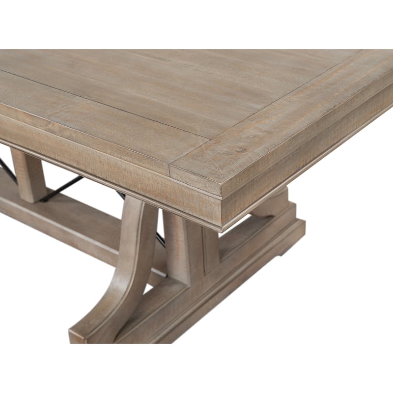 Magnussen Home Paxton Place Dovetail Grey Extendable Trestle Dining Table - 38''W x 72''D x 30''H