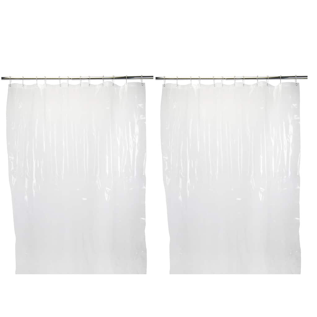 Bath Bliss 2 Pack Sanitized Peva Shower Liner in Super Clear