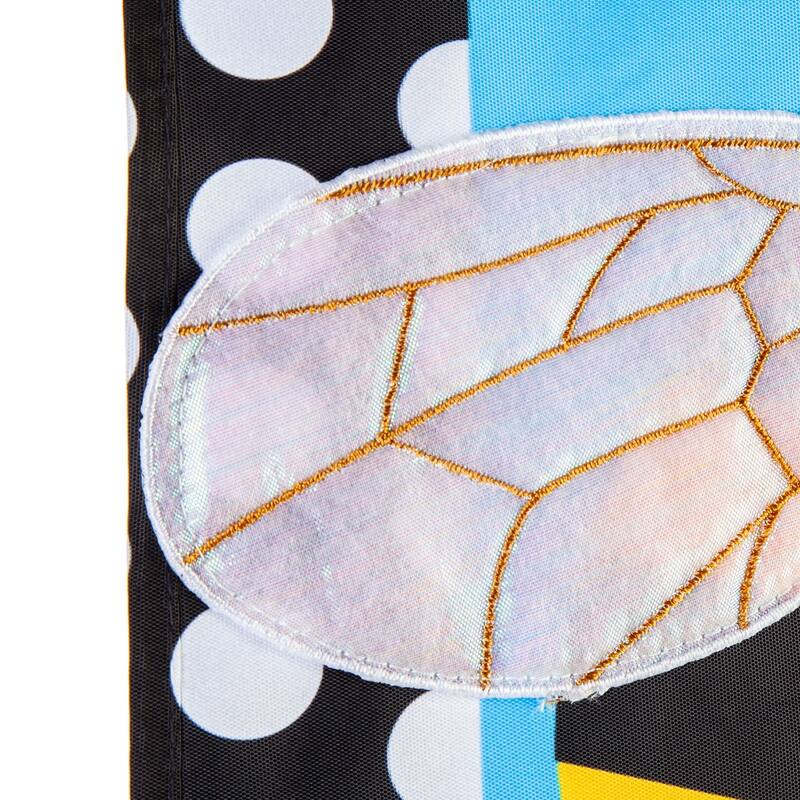 12.5 in. x 18 in. Bee with a Border Garden Applique Flag