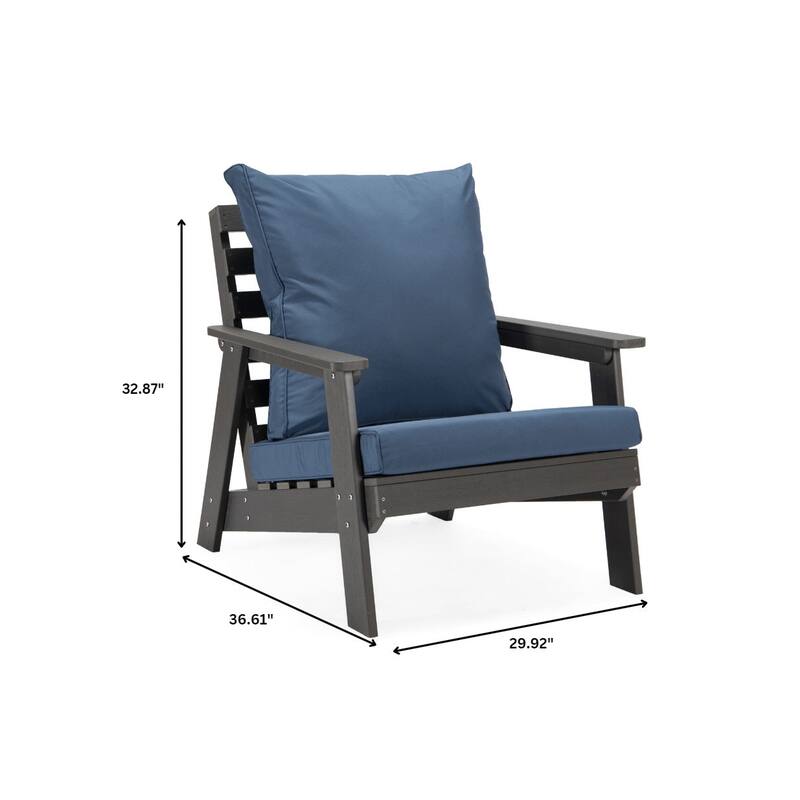 Alpine Modern Outdoor Upholstered Accent Chair - Lounge Armchair with Removable Cushions for Living Room