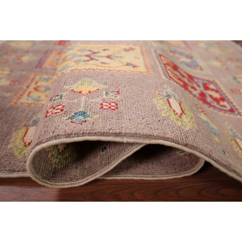 Garden Design Kazak Oriental Accent Rug Hand-Knotted Wool Carpet - 3'2" x 4'11"