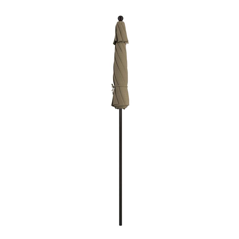 California Umbrella 7.5' Rd.. Aluminum Frame, Fiberglass Rib Market Umbrella, Push Open, Bronze Finish, Olefin Fabric