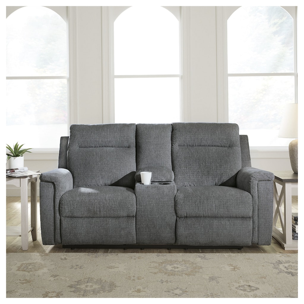 Signature Design by Ashley Barnsana Power Reclining Loveseat with Console