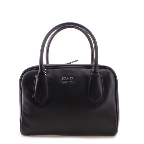 Prada Soft Calf Leather Inside Bag Tote Handbag - Black - M