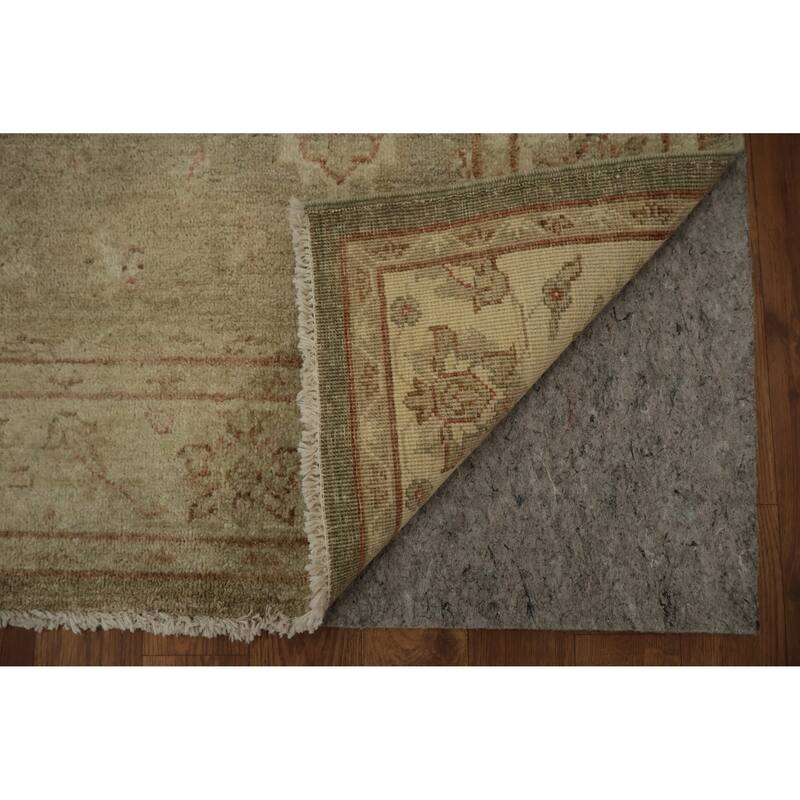 Hand Knotted Oriental 100% Wool Carpet Traditional Floral Green Peshawar Area Rug - 5' 8'' X 4' 2''