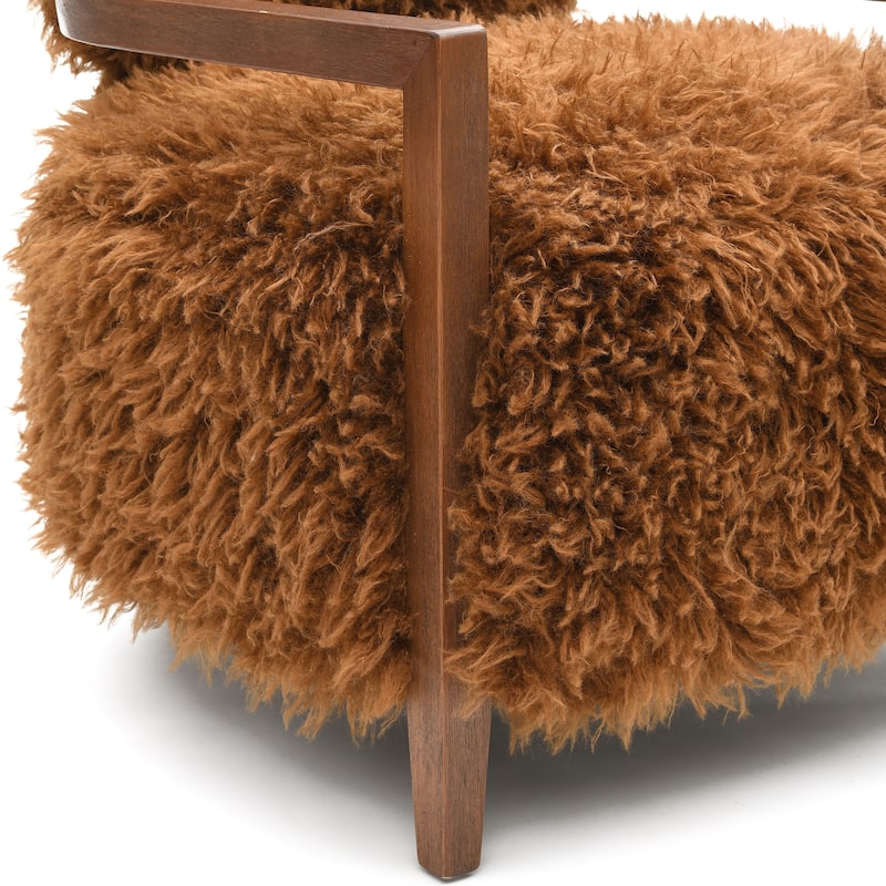 Furniture of America Lumir Modern 28-inch Faux Fur Accent Arm Chair