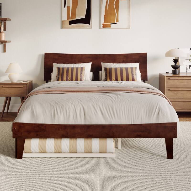 Phoenix Wood Platform Bed with Trundle