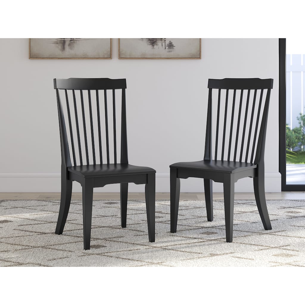 Signature Design by Ashley Mendinfort Black Dining Chair (Set of 2) - 21"W x 23"D x 40"H