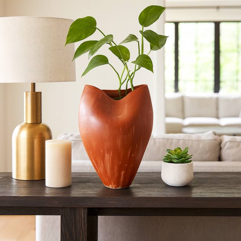 Porcelain Jenison Elegant Decorative Vase - Red - 18.0"