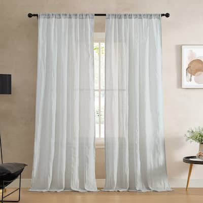 French Connection Charter Crushed Rod Pocket Window Curtain Pair