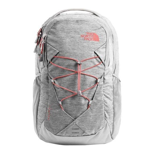 north face jester backpack pink and gray
