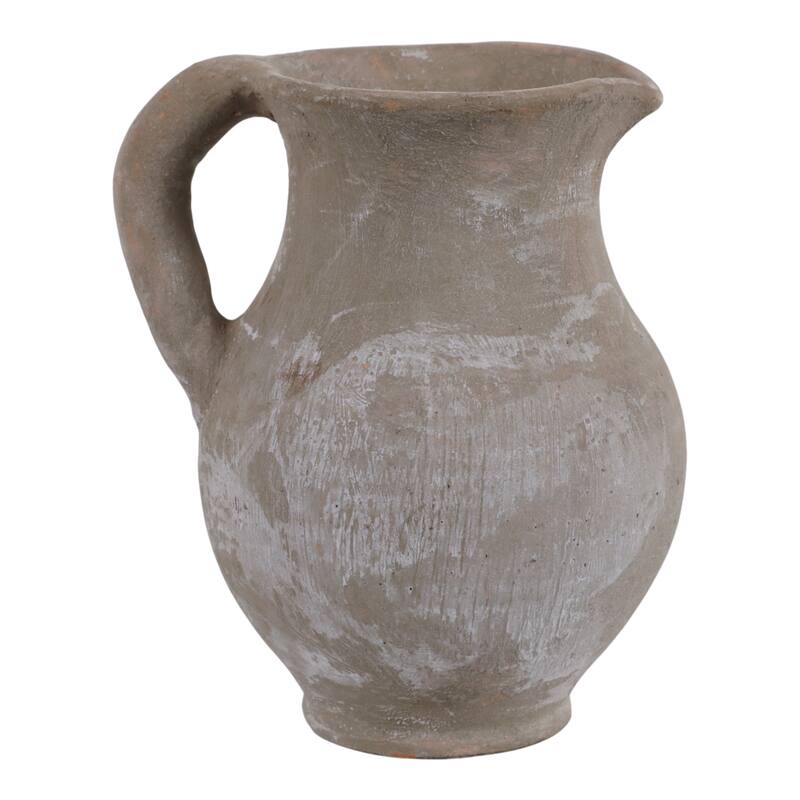 Rustic Pottery Table Jug Vase with Handles - 8"