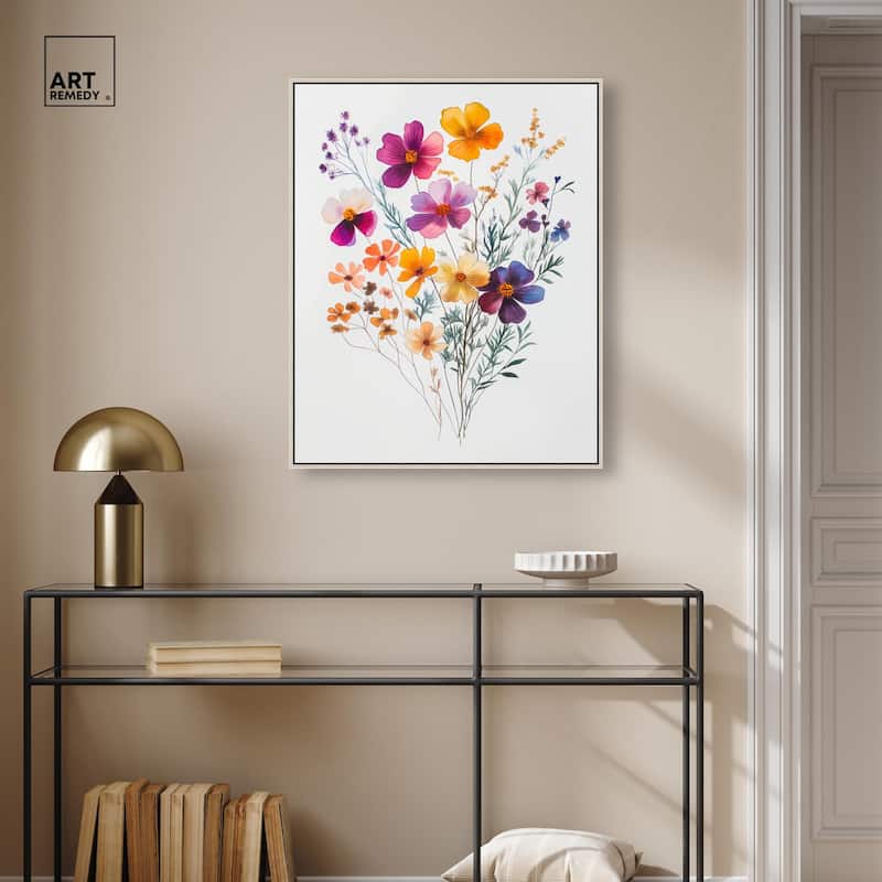 Watercolor Wildflower Canvas by Art Remedy