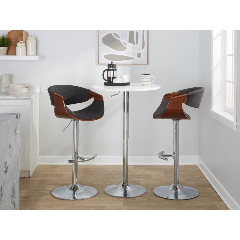 Carson Carrington Sauda Adjustable Bar Stool with Rounded T Footrest (Set of 2)