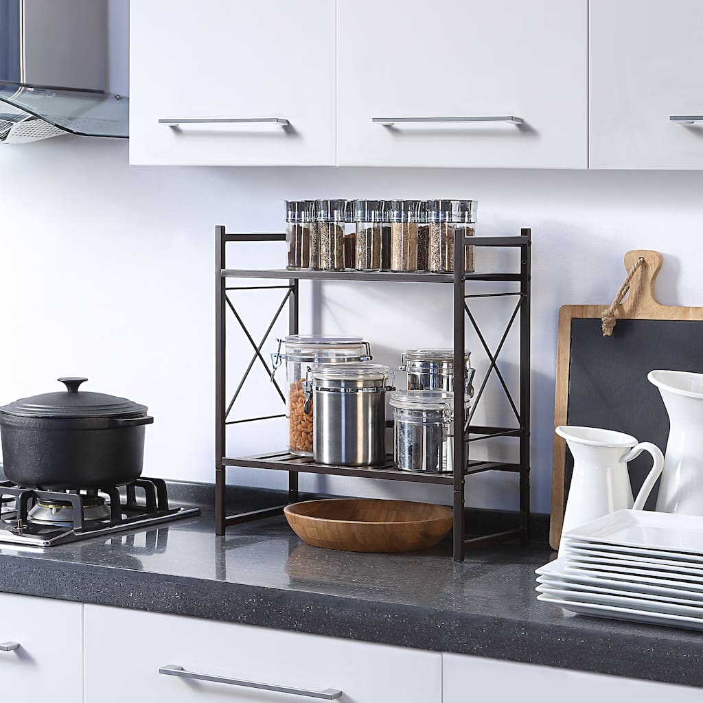 2 Tier Shelf with Towel Bar