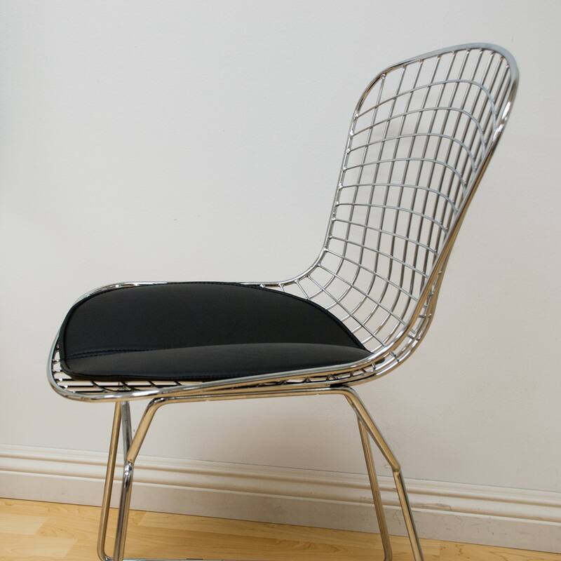 Chrome Wire Dining Side Chair (Set of 2) - N/A