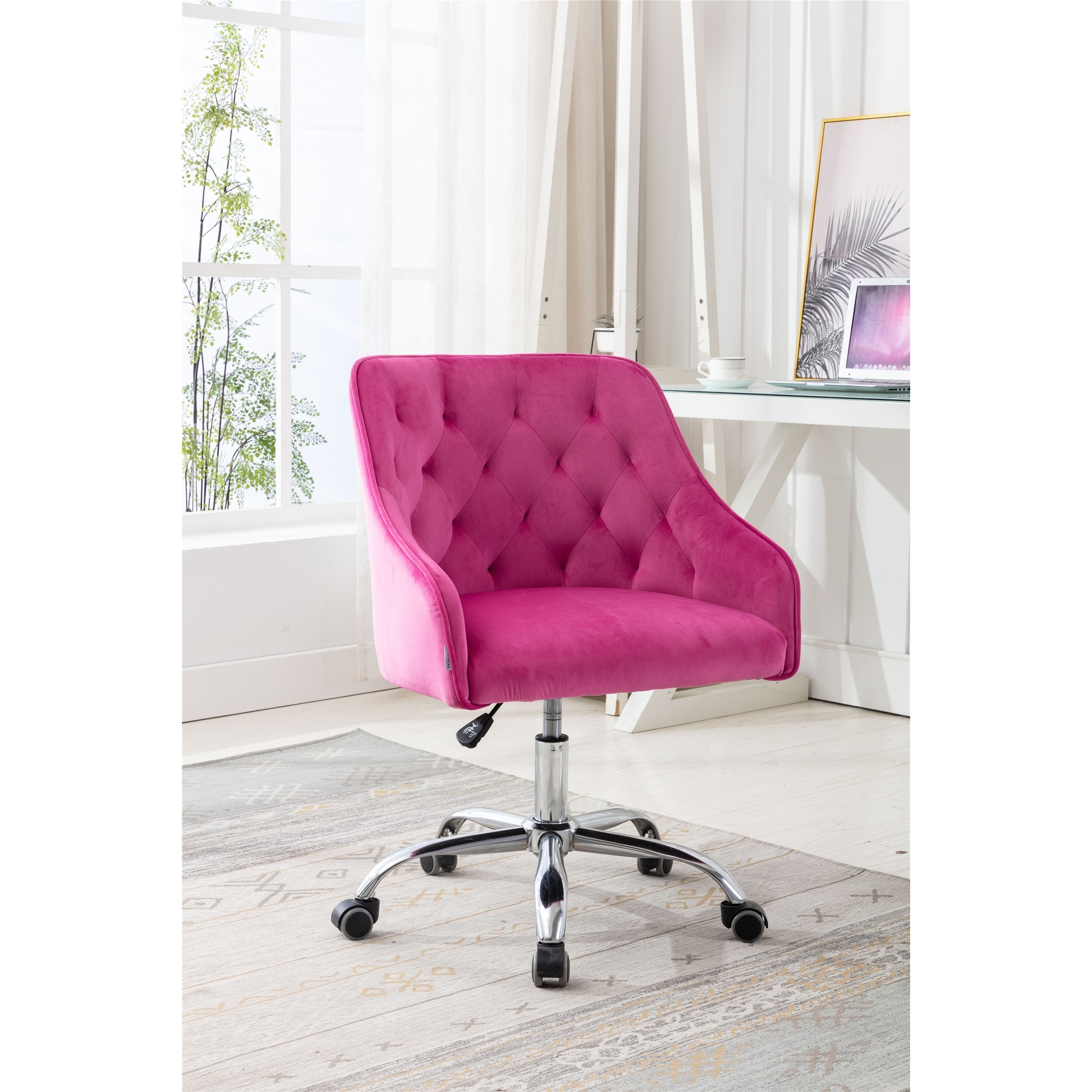 Velvet chair on wheels outlet
