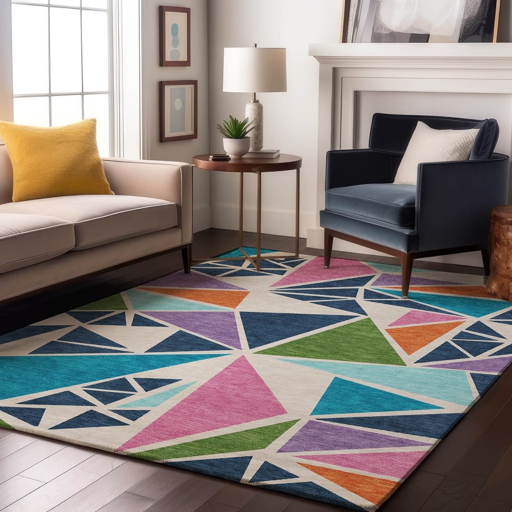 Premium Washable Super Soft Contemporary Mosaic Mayfield Rug