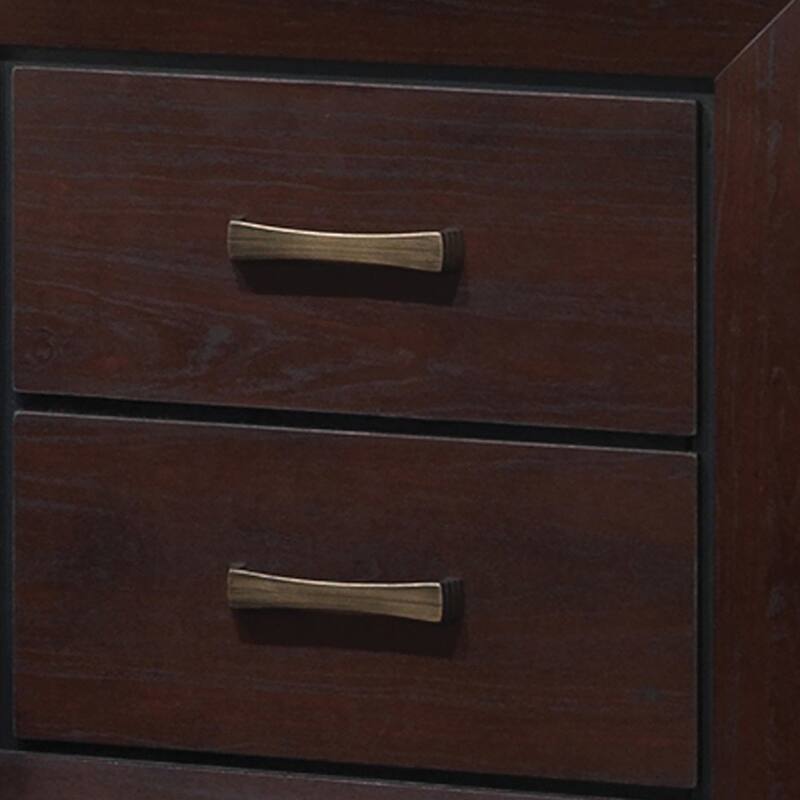 Dark Cocoa Brown 2 Drawer 23.5 in. W Nightstand with Sturdy Hardware and Ample Storage